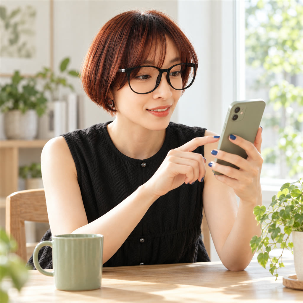 スマホのホーム画面からワンタップでアクセスする様子
